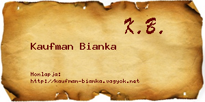 Kaufman Bianka névjegykártya